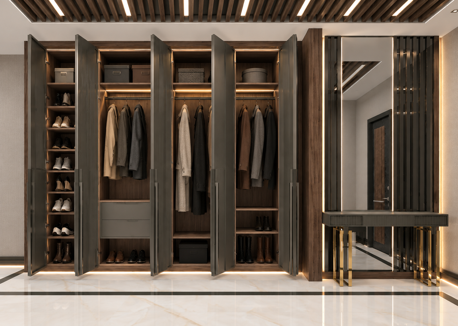 DR-423 Console d’entrée et vestiaire compléter avec vos porte et plinthe